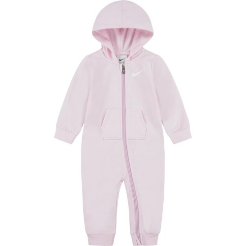 Baby Essential Hooded Cotton Blend Coverall, 9M, Pink Foam