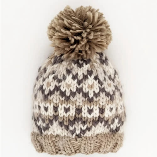 Fairisle Knit Beanie Hat