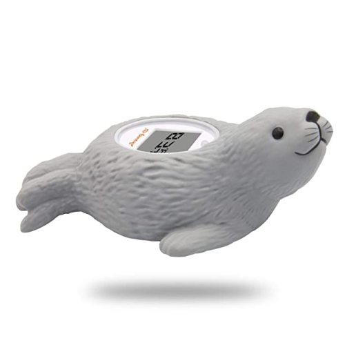 Doli Yearning Upgarde Digital Baby Bath LCD Thermometer |Kids' Bathroom Safety Products|Water Thermometer Infant Seal Shape|Floating Toys Temperature - Grey