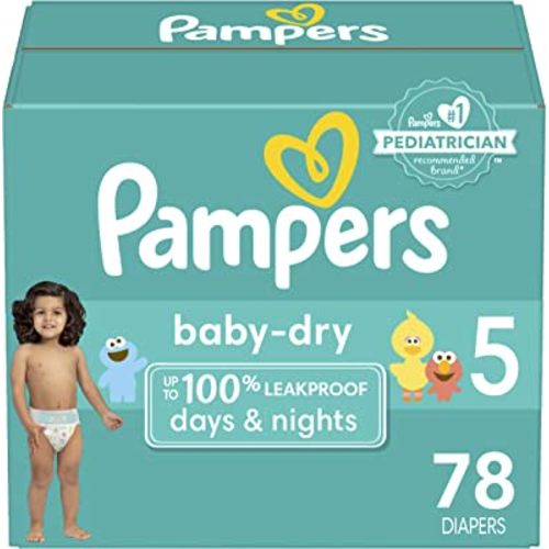 Pampers Baby Dry Diapers - Size 5, 78 Count, Absorbent Disposable Diapers