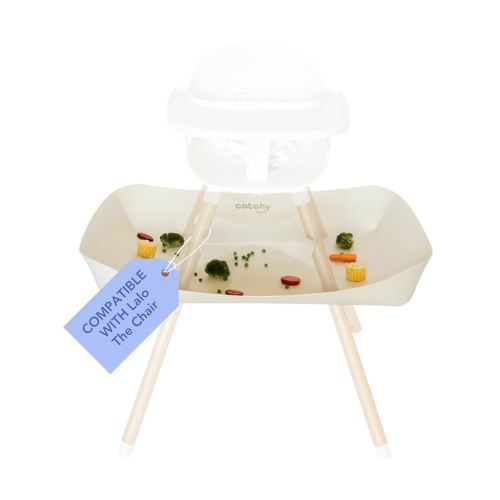 CATCHY -Food Catcher- Compatible with Lalo The Chair High Chair +11 Other High Chairs -Highchair Sold Separately- Baby & Toddler Food & Mess Catcher -Premium Linen Inspired- Under High Chair Accessory