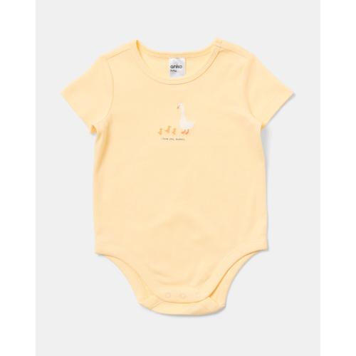 Short Sleeve Placement Print Bodysuit - Kmart
