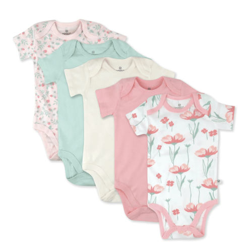 5-Pack Organic Cotton Short Sleeve Bodysuits | Honest Baby Clothing