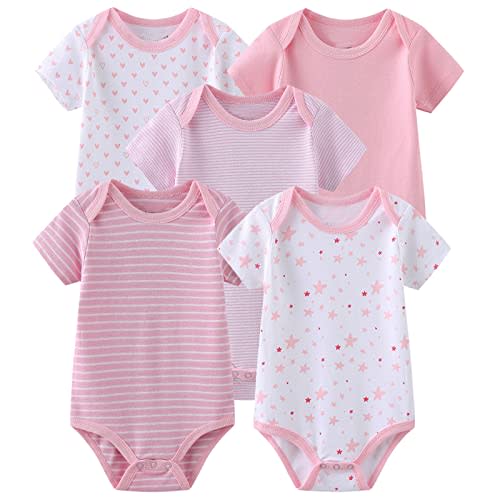 Chamie Newborn Short Sleeve Baby Bodysuit Baby Clothes set for Boys and Girls