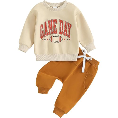 Newborn Infant Baby Boy Outfits Long Sleeve Pullover Sweatshirt Toddler Boys Pants Clothes Set Fall Winter 2Pcs