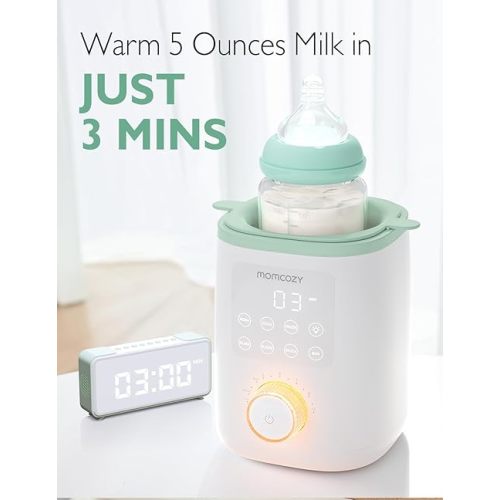 Momcozy Baby Bottle Warmer for Breast Milk Formula Food, Fullest Nutrients Preserved, Fast Heat, Night Light for Nighttime Breastfeeding, One-Touch Easy Use, Newborn Essentials Supplies Gift for Mom