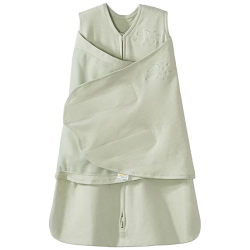 HALO 100% Cotton Sleepsack Swaddle, 3-Way Adjustable Wearable Blanket, TOG 1.5, Sage, Newborn, 0-3 Months