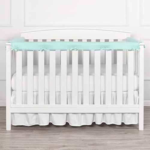 3pcs New Teething Edge Crib Rail Cover&Corner Guard Coverage Straps,Reversible Guardrail Cover Protector for Boys Girls(1 Long 2 Short, Green)