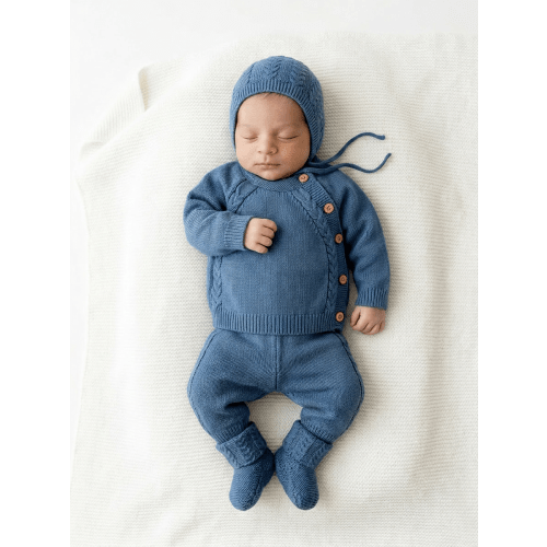 Bring Me Home Cable Knit Bundle - Denim Blue