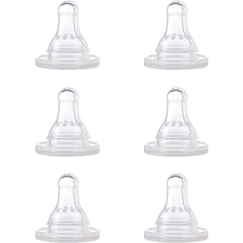 Gerber First Essential Silicone Nipples, Fast Flow, 6 Count (Pack of 1)