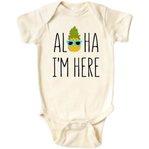 Aloha I'm Here Baby Bodysuit, Newborn Outfit, Baby Clothes, Gift for Children