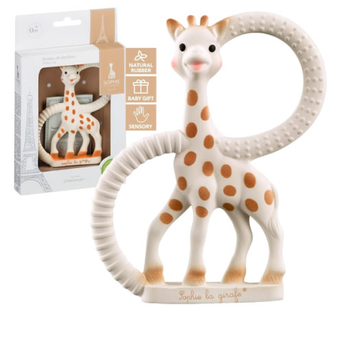 Sophie la Girafe - Teething Ring - 100% Natural Rubber - Multi-Textured Surface - Soothing Relief - Easy Grip - Age: 0 m + : COLLECTIF: Amazon.com.au: Baby