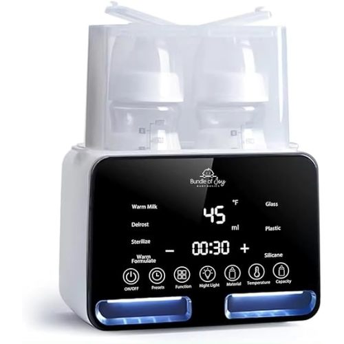 Baby Bottle Warmer - Bundle of Joy Baby Basics fast Baby Double bottle warmer for breastmilk and formula, multipurpose with digital display