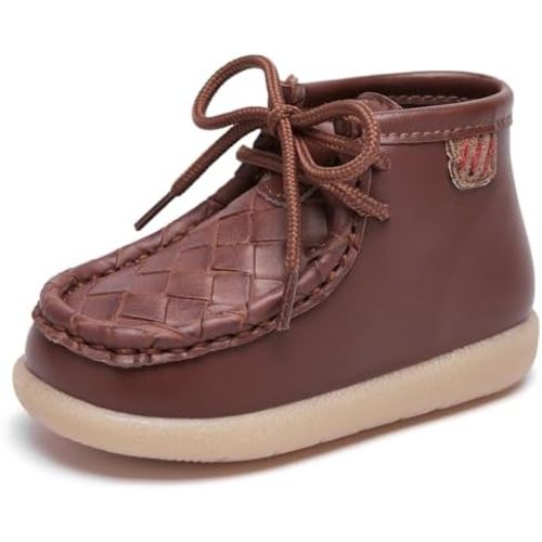 MORENDL Baby Boy & Girl Boots Infant First Walking Shoes Toddler Non-Slip Lace-Up Dress Shoes