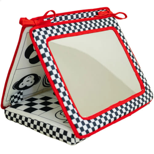 Tummy Time Mirror - High Contrast Black, White, Red – Genius Babies Toys