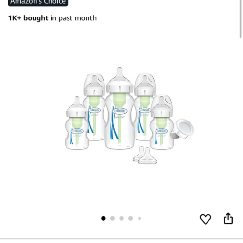 Dr. Brown's Natural Flow Anti-Colic Options+ Wide-Neck Baby Bottle Newborn Feeding Set with Baby Bottle Travel Caps