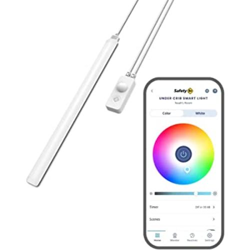 Safety 1st Connected Under Crib Smart Light — Motion Activated Night Light, Dimmable and Full Color Control, Nursery and Bedroom Lighting, Wi-Fi Enabled, iOS and Android Compatible