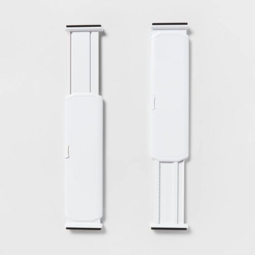 Set Of 2 Plastic Drawer Dividers White - Brightroom™: Organizer For Clothes, Dresser Separator, Abs Material
