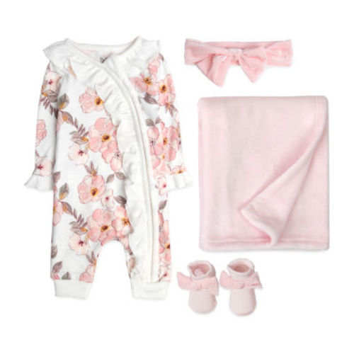 Baby Essentials Baby Girls 4-pc. Baby Clothing Set