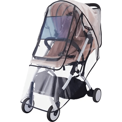 Bemece Stroller Rain Cover, Universal Stroller Accessory, Baby Travel Weather Shield for Summer, Windproof Waterproof, Protect from Dust Snow - Double Protection