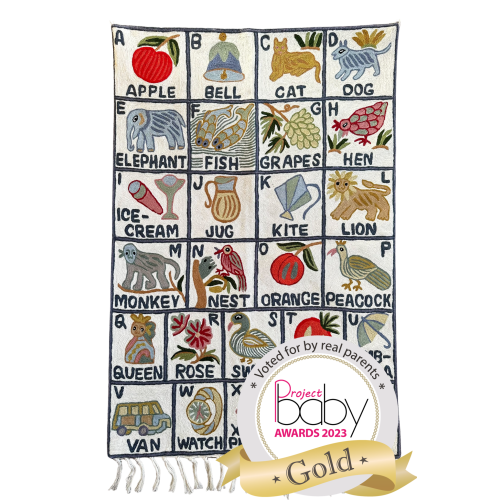 Handmade alphabet ABC embroidered tapestry – 60x90cm (portrait)