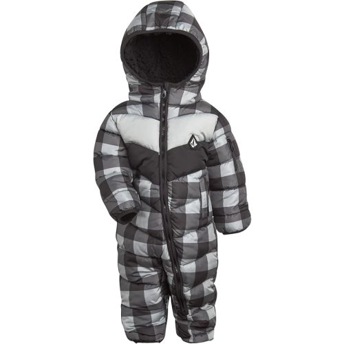 Volcom Boy Baby Snowsuit - Soft Fleece Lined Insulated Pram Infant Snowsuit with Sherpa Lined Hood - Baby Winter Clothes