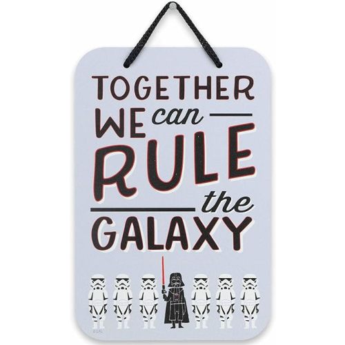 Disney Star Wars Darth Vader and Stormtroopers We Can Rule the Galaxy Hanging Metal Sign - Fun Star Wars Wall Decor for Home