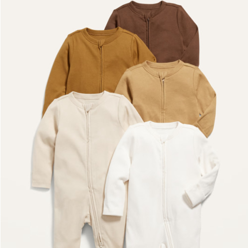 Unisex 2-Way-Zip Footie Sleep & Play One-Piece 5-Pack for Baby | Old Navy