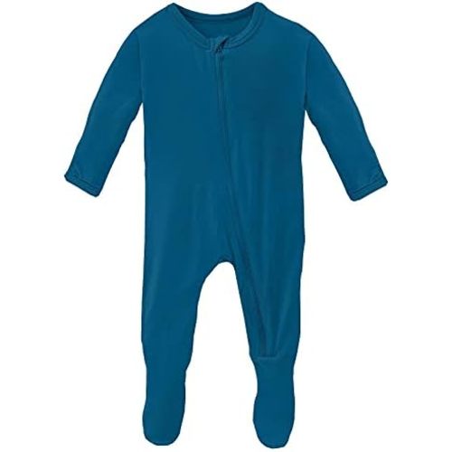KicKee Footies with Zipper, Super Soft One-Piece Jammies, Sleepwear for Babies and Kids