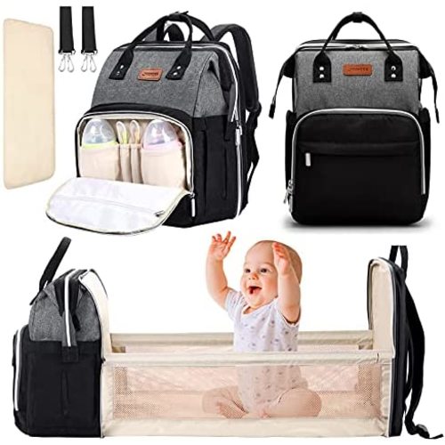 YOOFOSS Diaper Bag Backpack, Baby Nappy Changing Bags Multifunction Travel Back Pack with Changing Pad & Stroller Straps, Large Capacity, Waterproof and Stylish (Black)