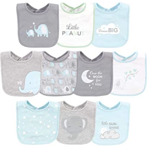 Luvable Friends Unisex-Baby Interlock Cotton Drooler Bibs