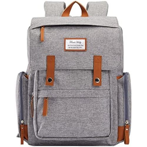 Diaper Bag Backpack Frank Mully Large Multifunction Travel Baby Bag for Mom Dad Gray