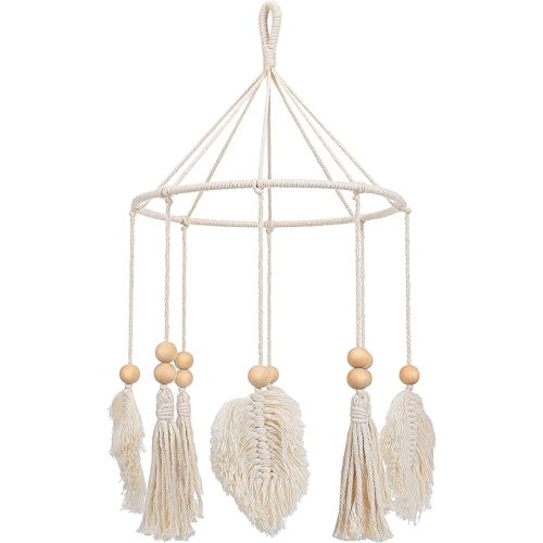 Boho Crib Mobile Handmade Neutral Crib Mobile Hanging Ceiling Mobile Nursery Decoration for Nursery Room Decor