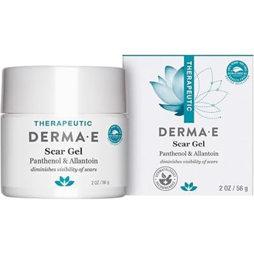 Derma E Scar Gel – Scar Treatment for Face – Hydrating Scar Remover Gel for Acne Scars, Burns & Stretch Marks, Panthenol & Allantoin Scar Gel, 2 oz