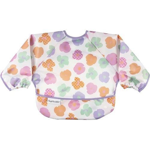 Tiny Twinkle Mess Proof Baby Bib, Small 6-24 Months - Floral Pop