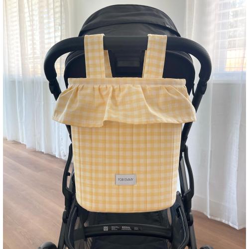 Handmade Stroller Bag | Stroller Basket with Drawstring Top | Stylish and Functional Baby Accessory
