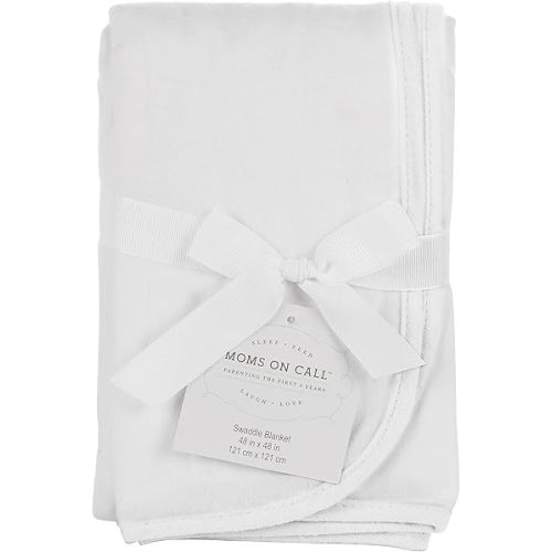 Baby & Newborn Swaddle Blanket | 0-3 Months | Nursery Baby Gift | 48 X 48 Inch | 100% Cotton | Modern White
