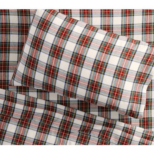 Stewart Plaid Organic Flannel Sheet Set