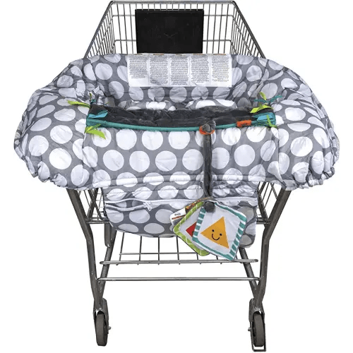 Boppy Luxe Jumbo Dots Shopping Cart and High Chair Cover, Gray