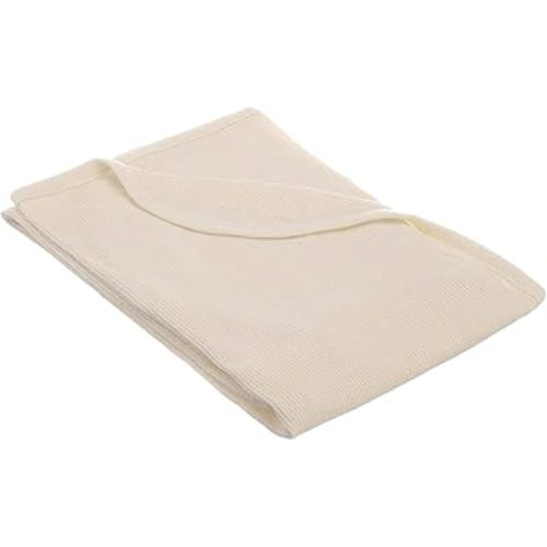 American Baby Company 100% Cotton Thermal Waffle Swaddle Blanket, Soft, Breathable & Stretchy, Cream, 30" x 40" for Boys and Girls, Perfect for Swaddling, Travel and Gifting