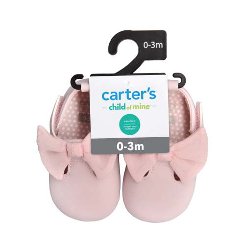 Carters Child of Mine Baby Girl Mary Jane Soft Sole Shoes, Sizes 0/3 Months-3/6 Months