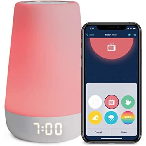 Hatch Rest+ 1st Gen Baby Sound Machine, Night Light, Time-to-Rise Plus Audio Monitor, White Noise Soother, Toddler Sleep Trainer, Kids Alarm Clock, Nightlight