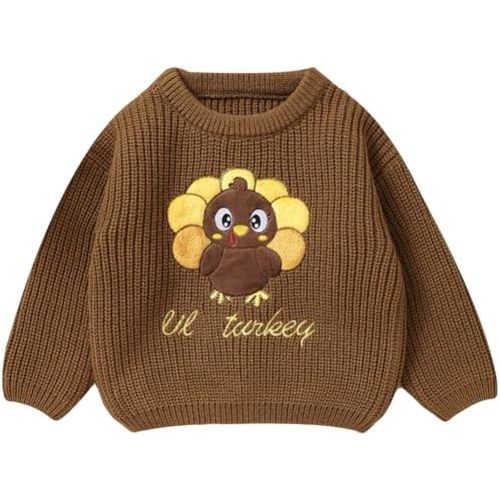 Opewod Baby Boy Girl Knit Sweater Soft Pullover Sweatshirt Warm Round Neck Long Sleeve Toddler Top Fall Winter Clothes