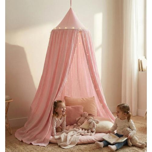 Kids Bed Canopy Cotton for Nursery, Baby Crib Hanging Tent, Mosquito Net & Reading Nook Decor, Playroom Curtain Canopy