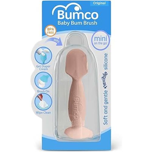 Bumco Diaper Cream Spatula (Mini) - BPA-free Butt Paste Diaper Cream Applicator, Soft & Flexible Diaper Rash Cream Applicator, Butt Spatula Baby, Mom-Invented Diaper Bag Essentials (Dusty Pink)