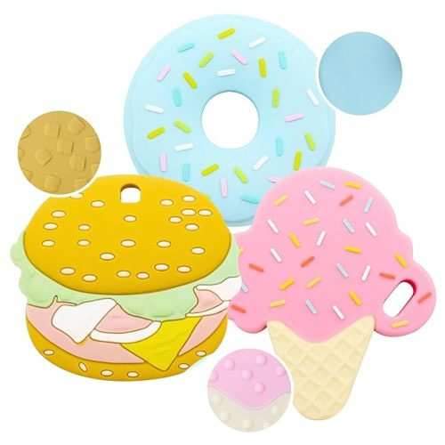 Teethers for Babies 3-6 Months-Food Grade Silicone Teething Toys for Infants - Soft, Baby Teething Relief - Teething Toys for Babies 0-6 Months BPA Free-6-12 Months - food
