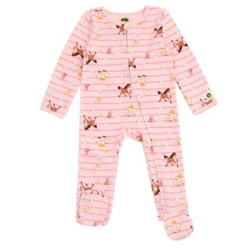 John Deere Tractor Farm Animals Baby Zip Up Sleep N' Play Coverall Newborn to Infant