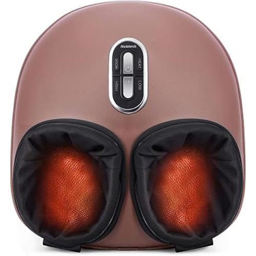 Nekteck Shiatsu Foot Massager Machine with Heat, 2026 Upgraded Air Compression Deep Kneading Therapy Feet Massager, Improve Blood Circulation and Foot Wellness, Massage Tools FSA Eligible HSA Eligible