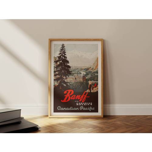 Banff Travel Print Retro Banff Art Canada Wall Art Pacific Coast Travel Poster Canadian Rockies Gift for Dad Outdoorsy Wall Decor