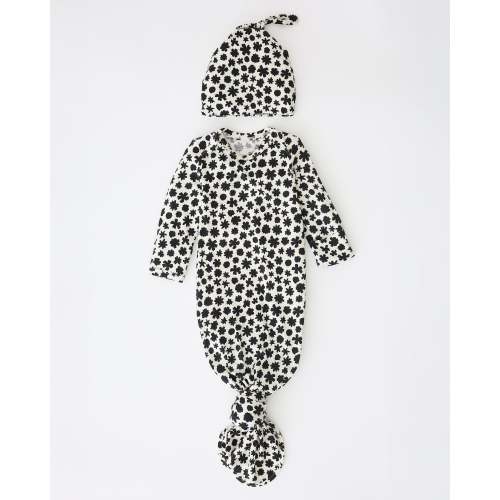 Bamboo Knotted Baby Gown | Cream Chamomiles | Kindred Bravely